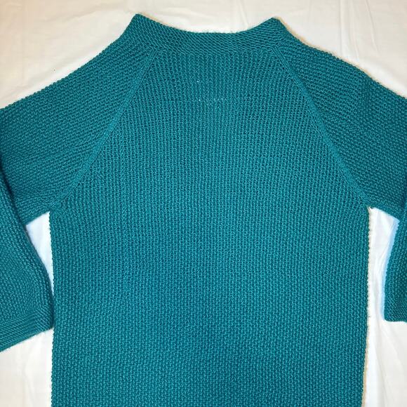 American vintage OOAK Hand knit over sized green belted cardigan size medium - Picture 11 of 14